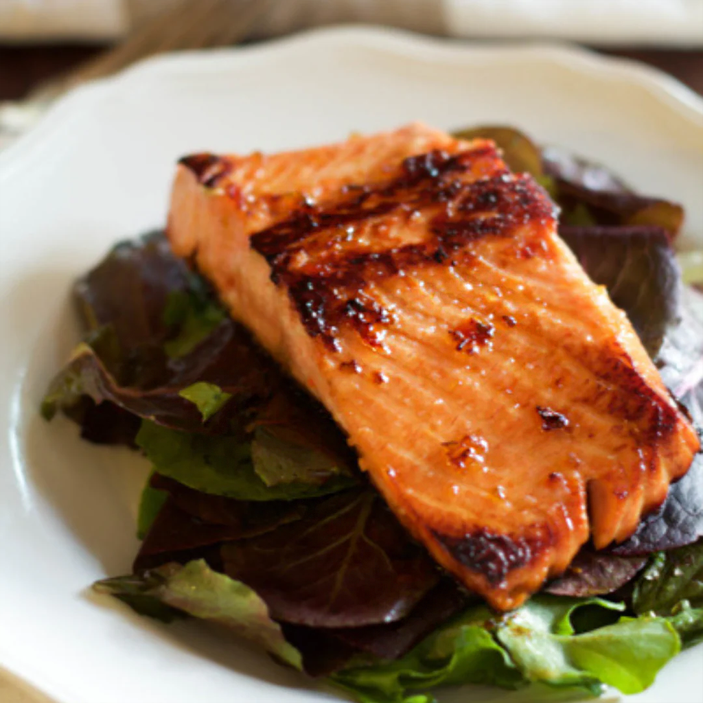 SPICY PEPPER JELLY GLAZED SALMON