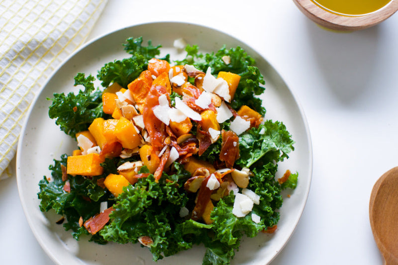 Winter Kale Salad with Vegan Apple Cider Honey Mustard Dressing