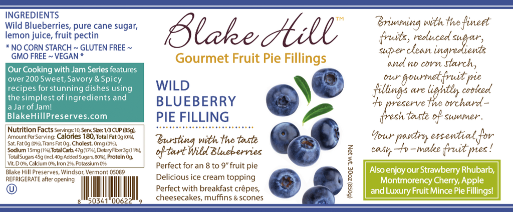Wild Blueberry Pie Filling nutrition facts