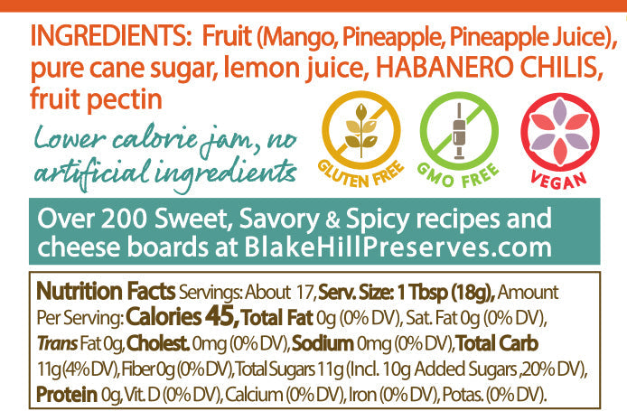 Mango Habanero nutrition facts