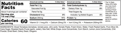 Nutrition for Kuze Fuku Garlic & Tomato Sauce 12.3 oz (350g)